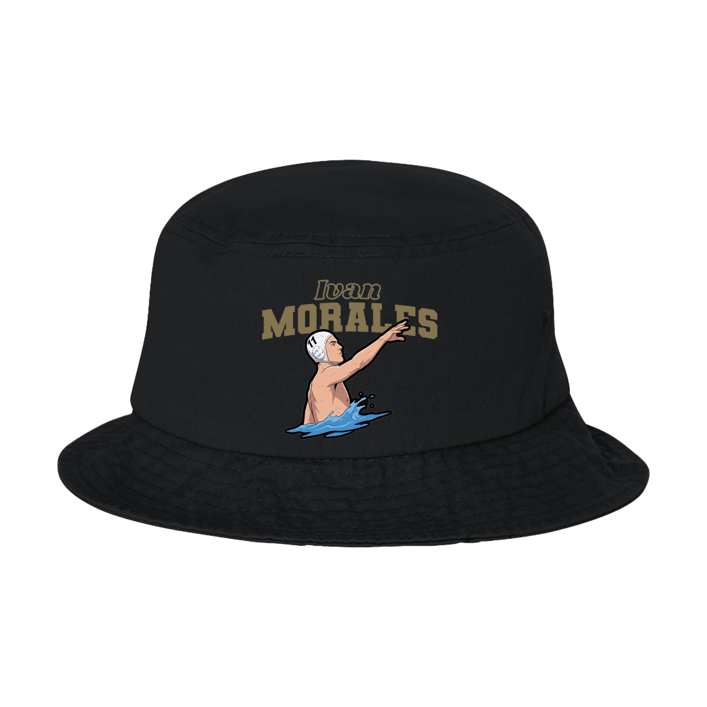 Bucket Cap — Name Arch in Black