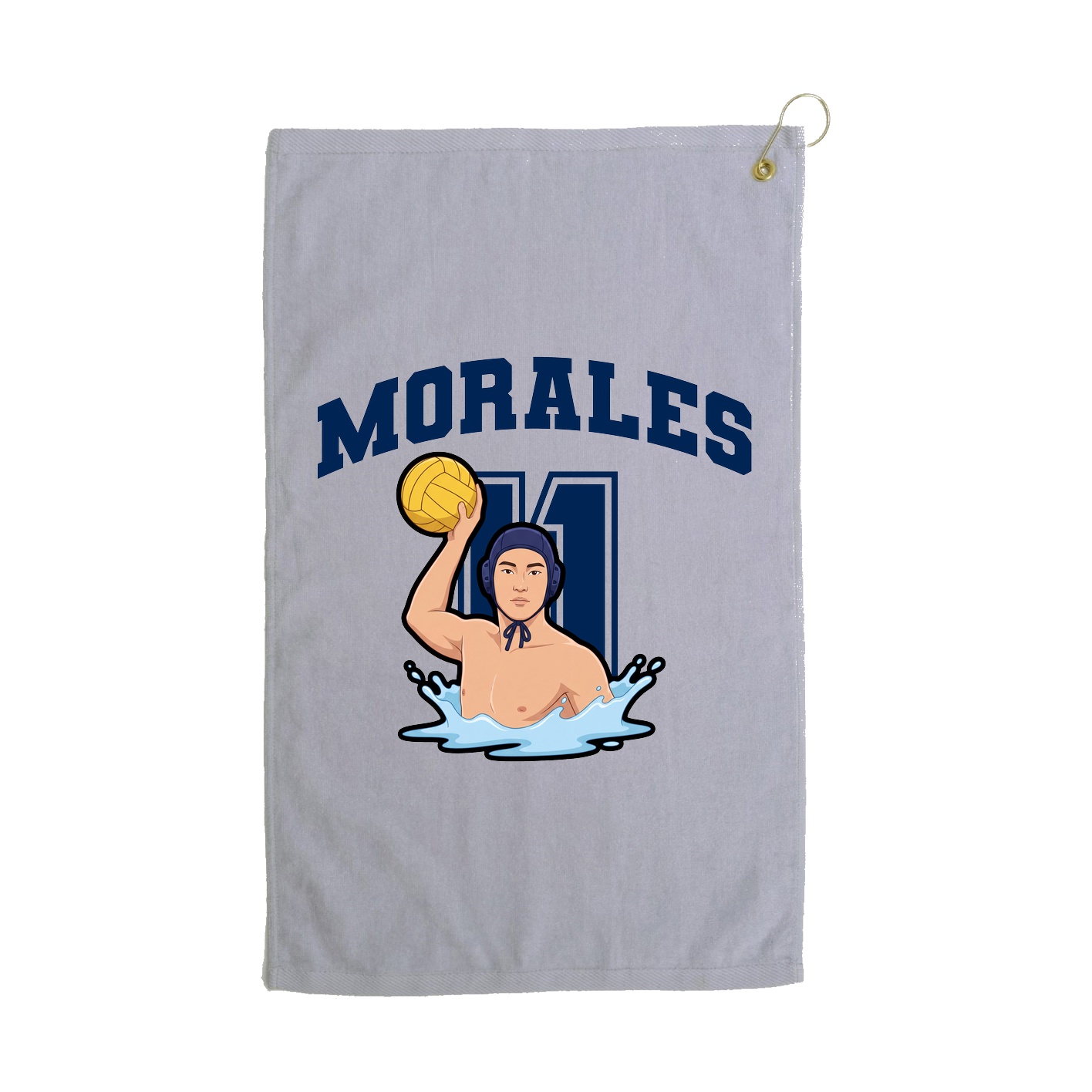 Golf Towel — Number in Grey