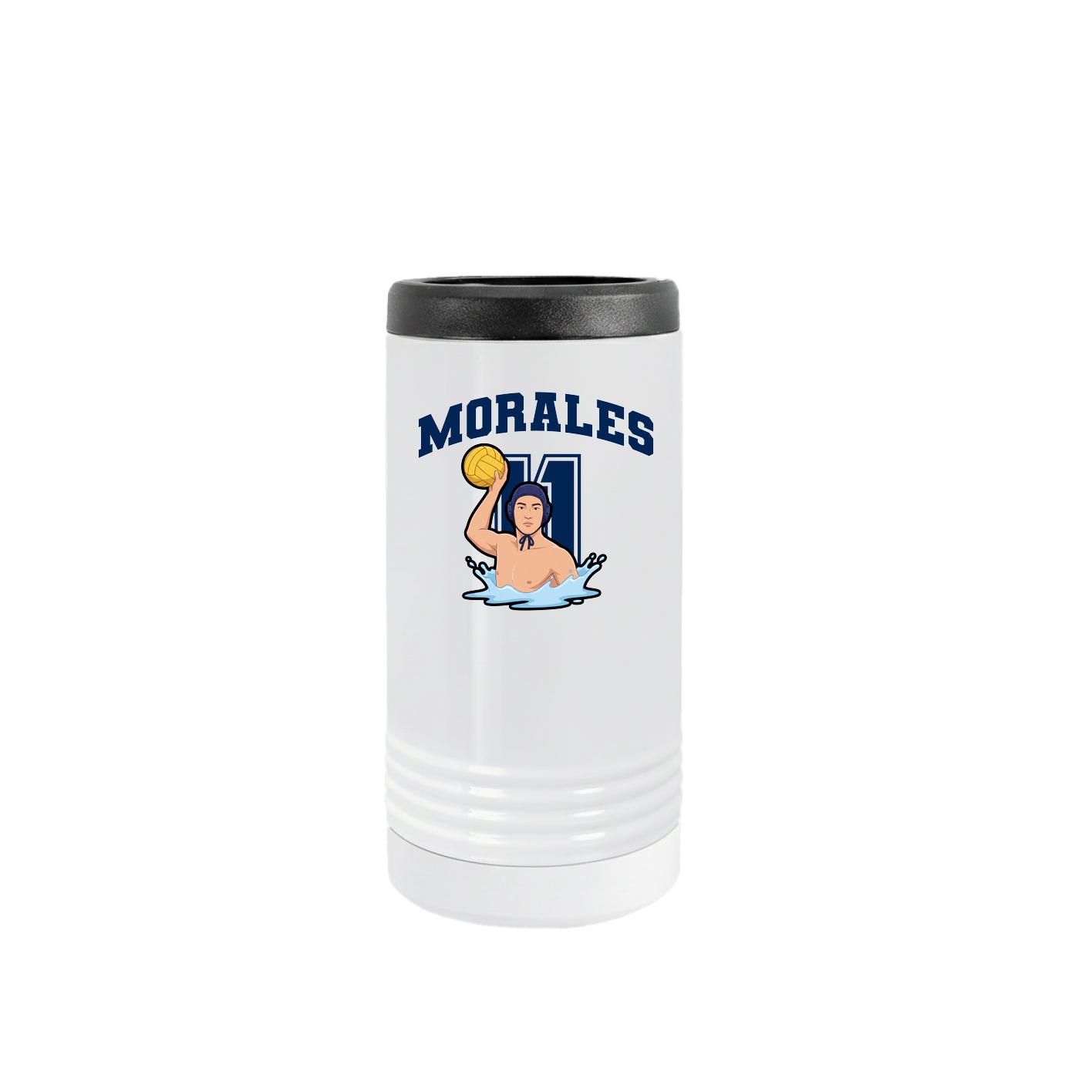 Slim Beverage Holder — Number in White