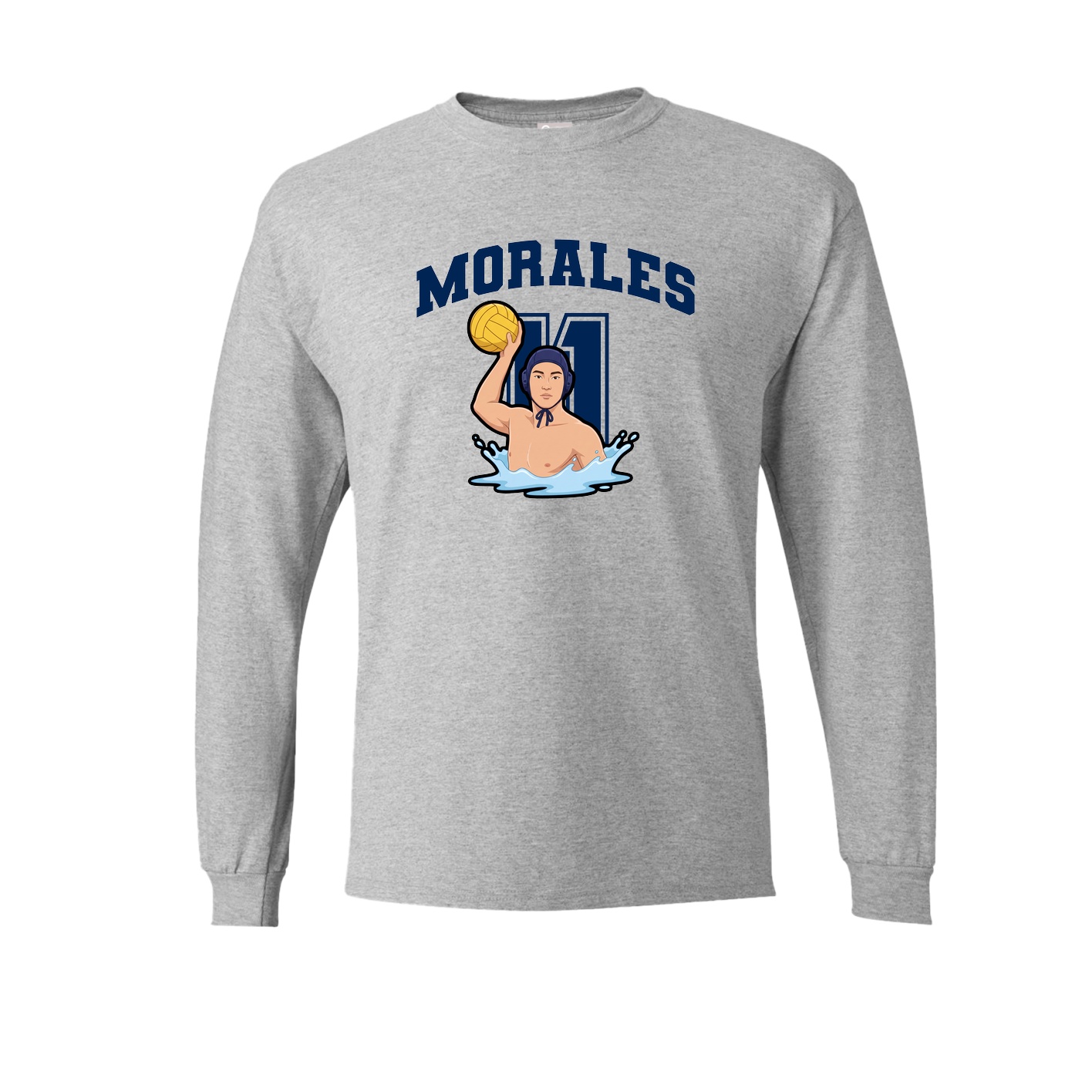 Long Sleeve Tee — Number in Grey