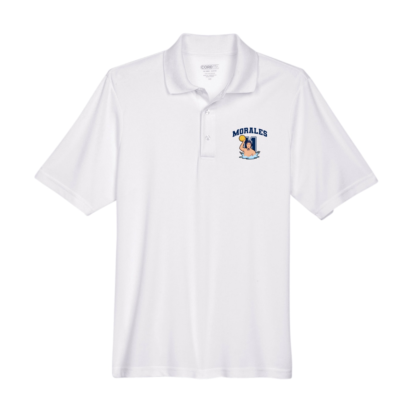 Performance Polo — Number in White