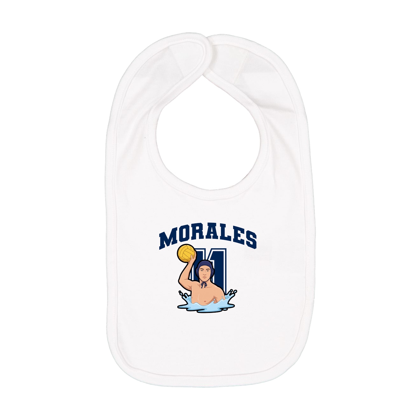 Infant Bib — Number in White