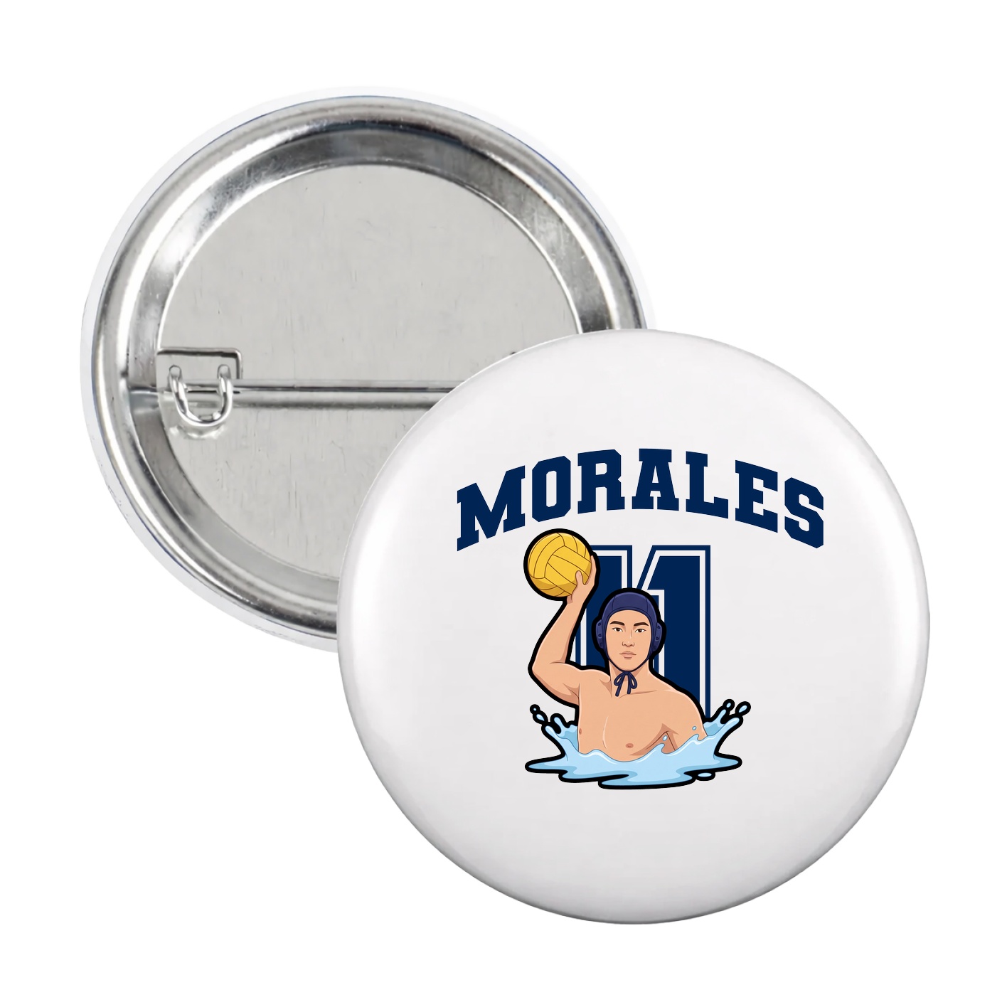 Game Day Button — Number in White