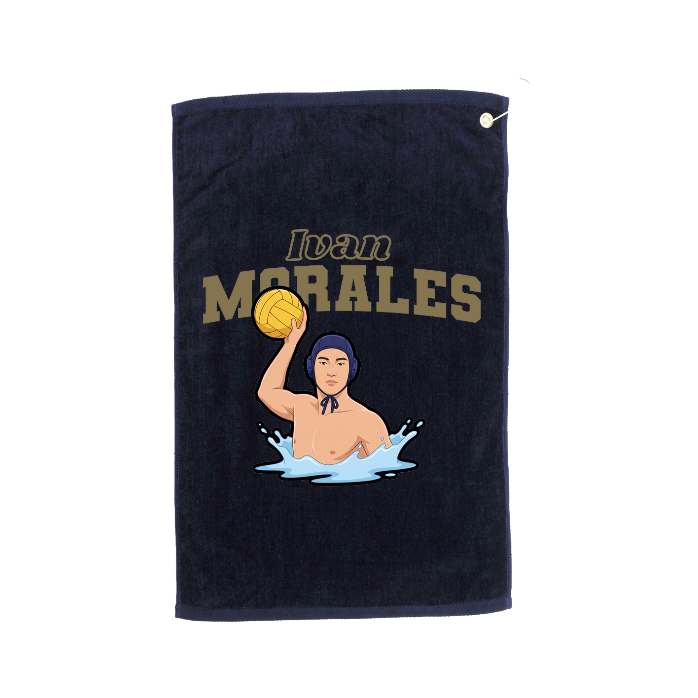 Golf Towel — Name Arch in Navy