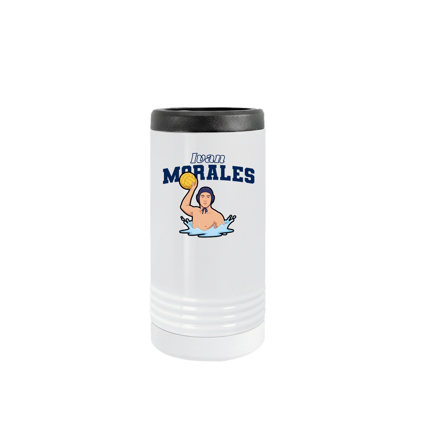 Slim Beverage Holder — Name Arch in White