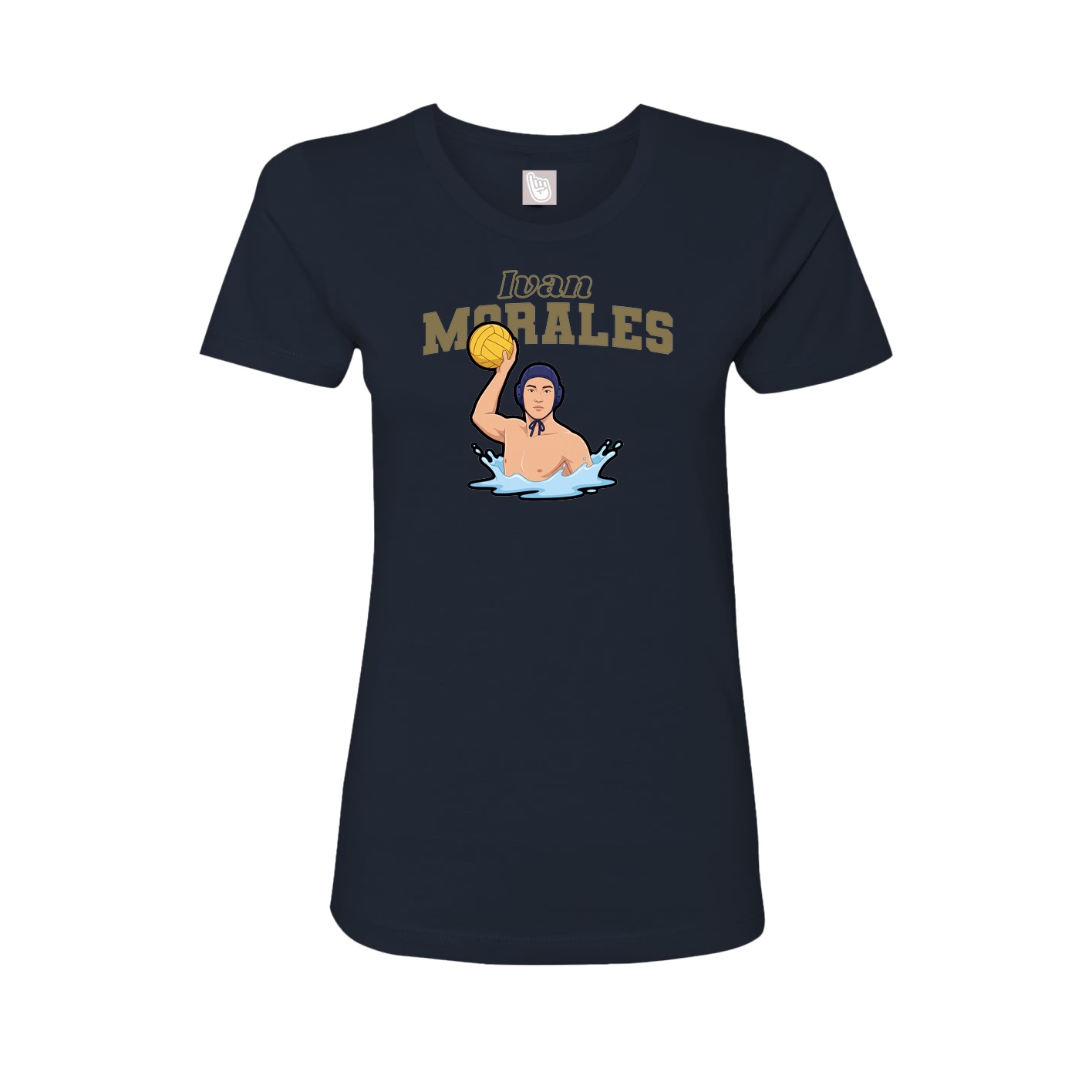 Fitted Women's Tee — Name Arch in Navy