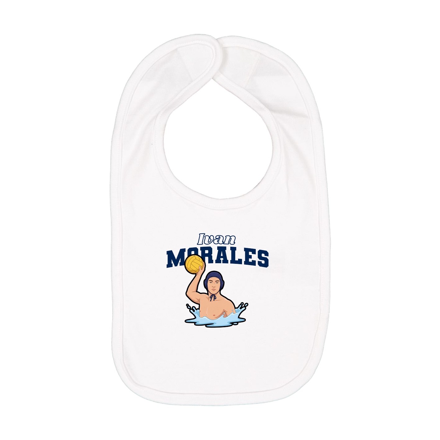 Infant Bib — Name Arch in White