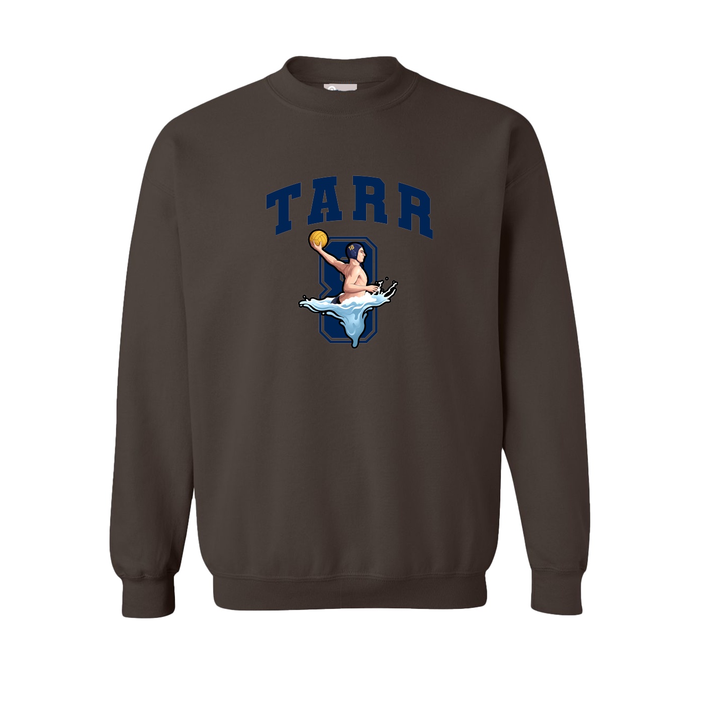 Fleece Crew — Number in Brown