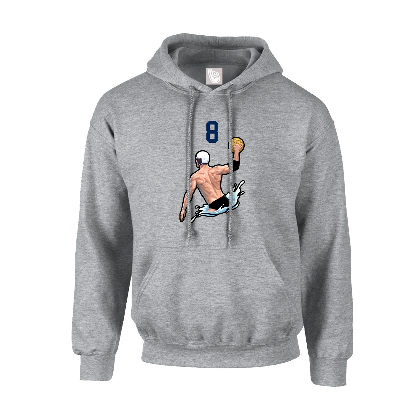 Youth Hoodie — Number Top in Grey