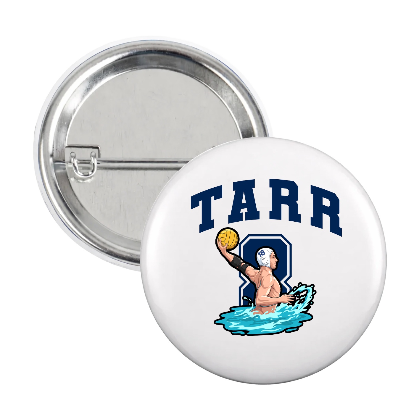 Game Day Button — Number in White