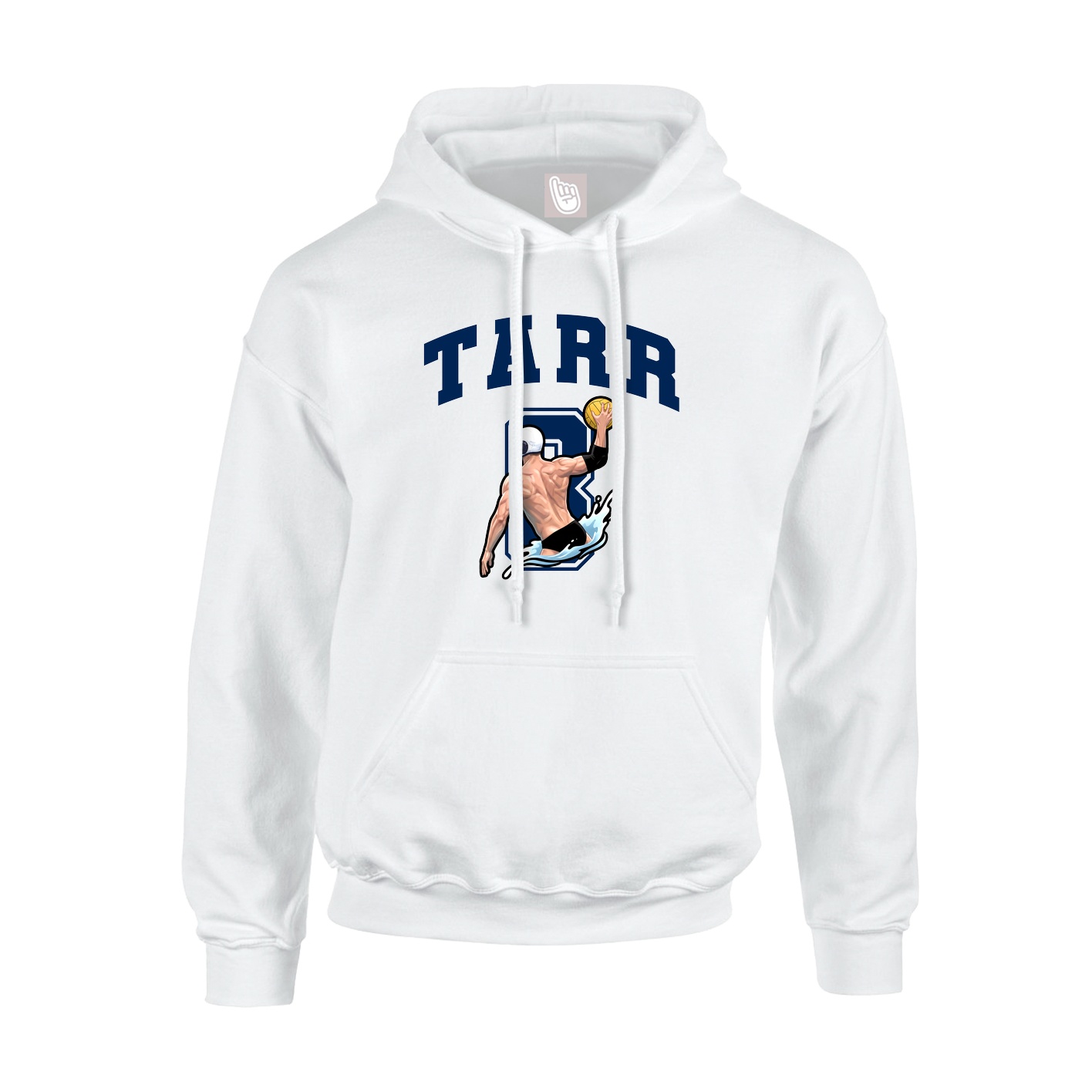 Hoodie — Number in White