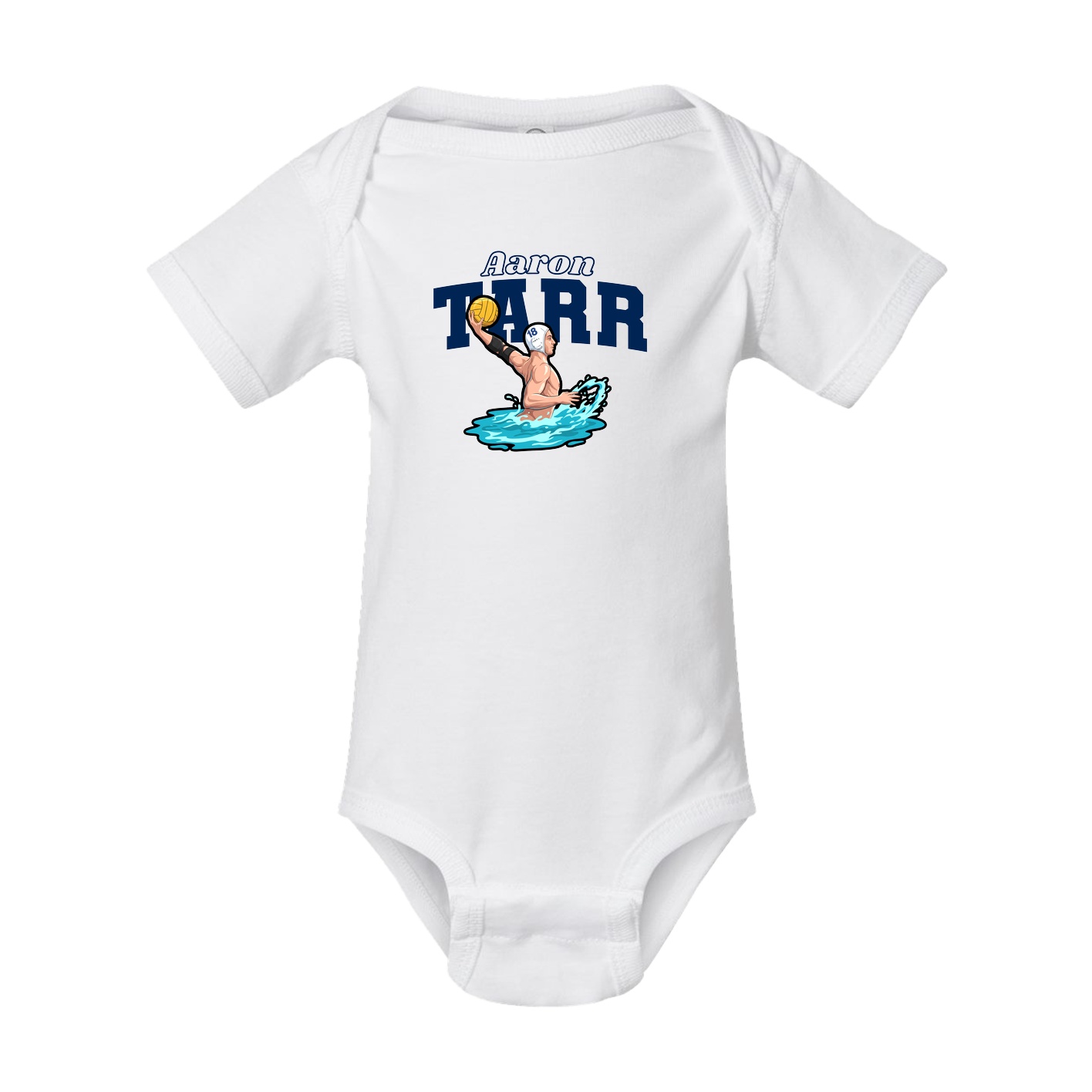 Baby Onesie — Name Arch in White