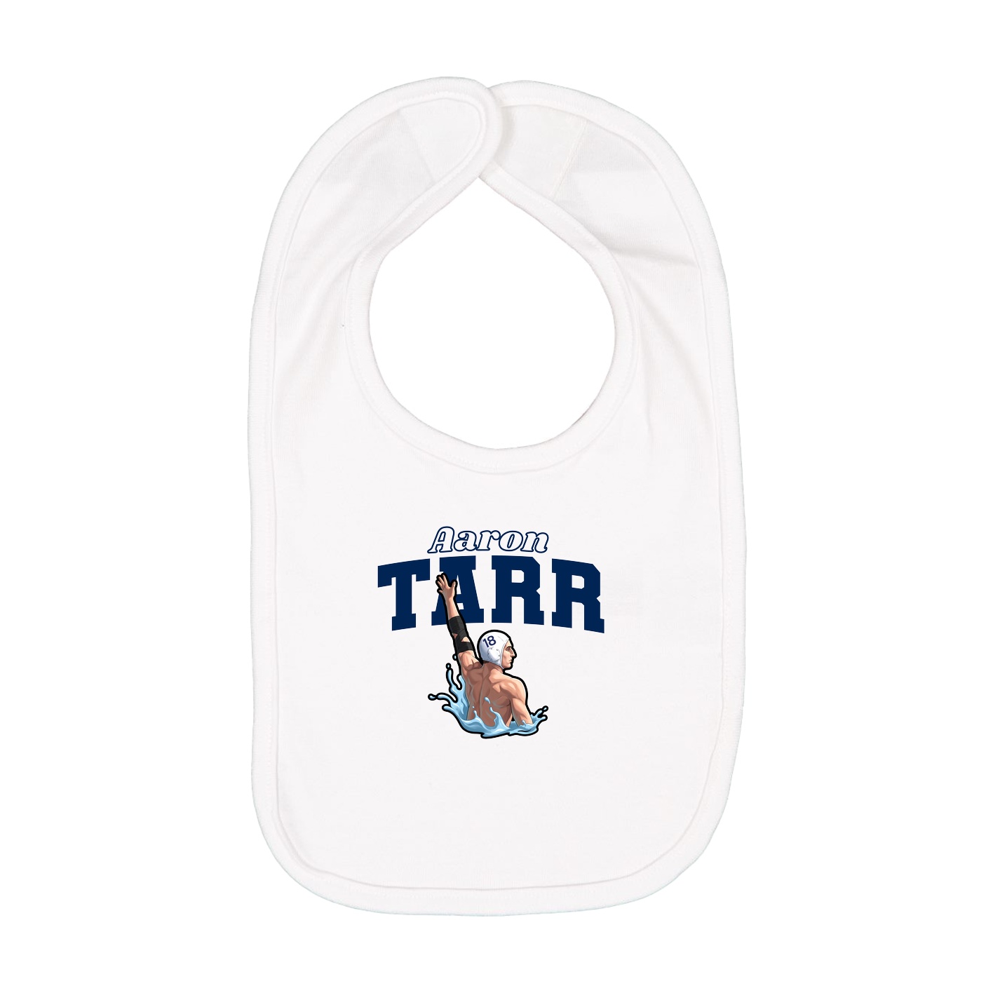 Infant Bib — Name Arch in White