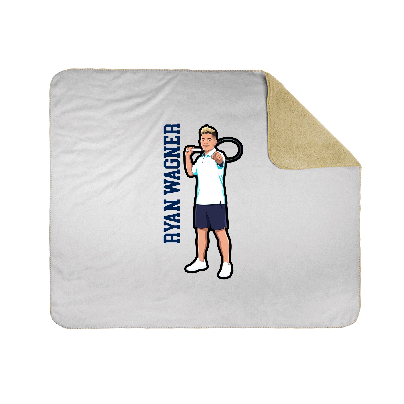 Throw Blanket — Name Vertical in White
