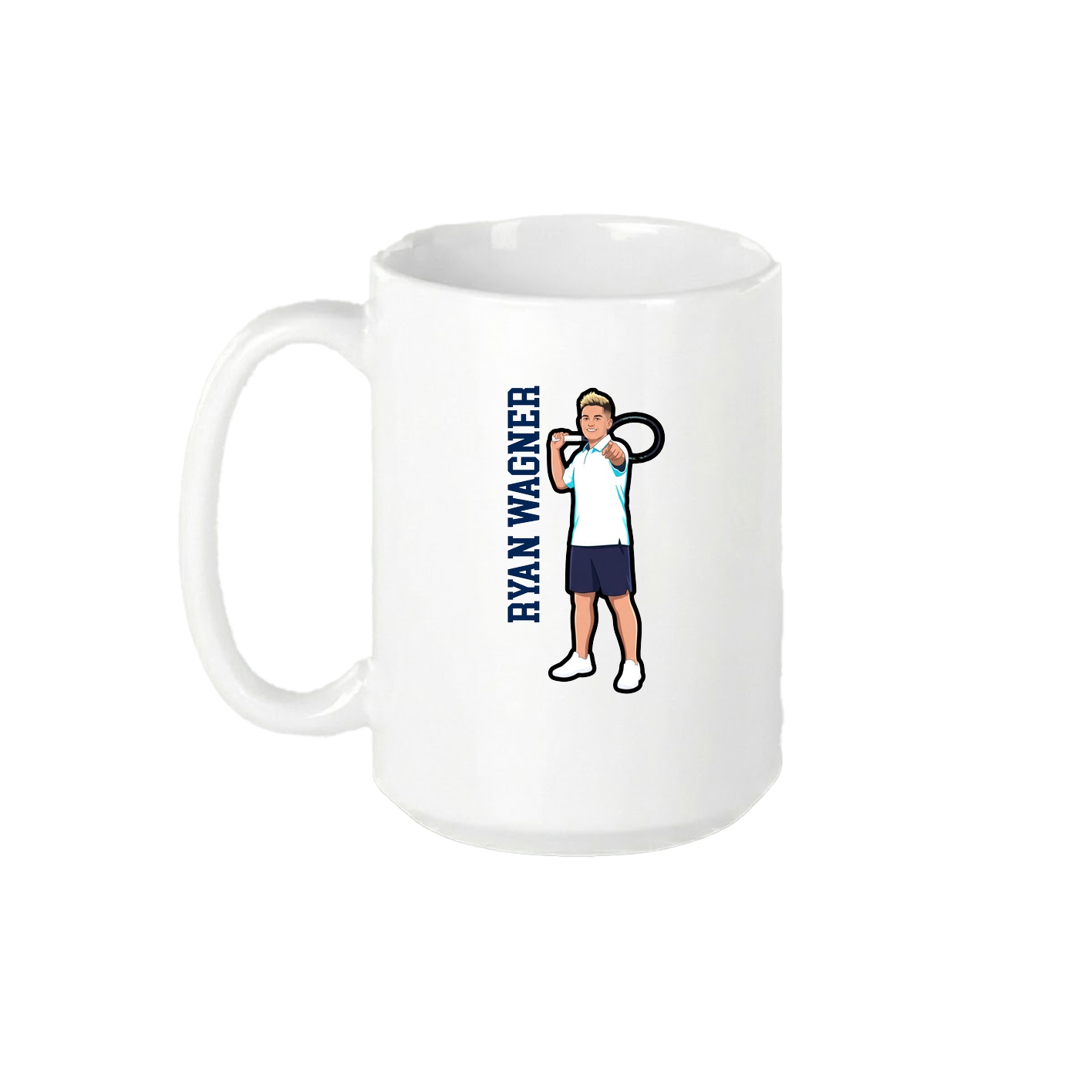 15oz Coffee Mug — Name Vertical in White