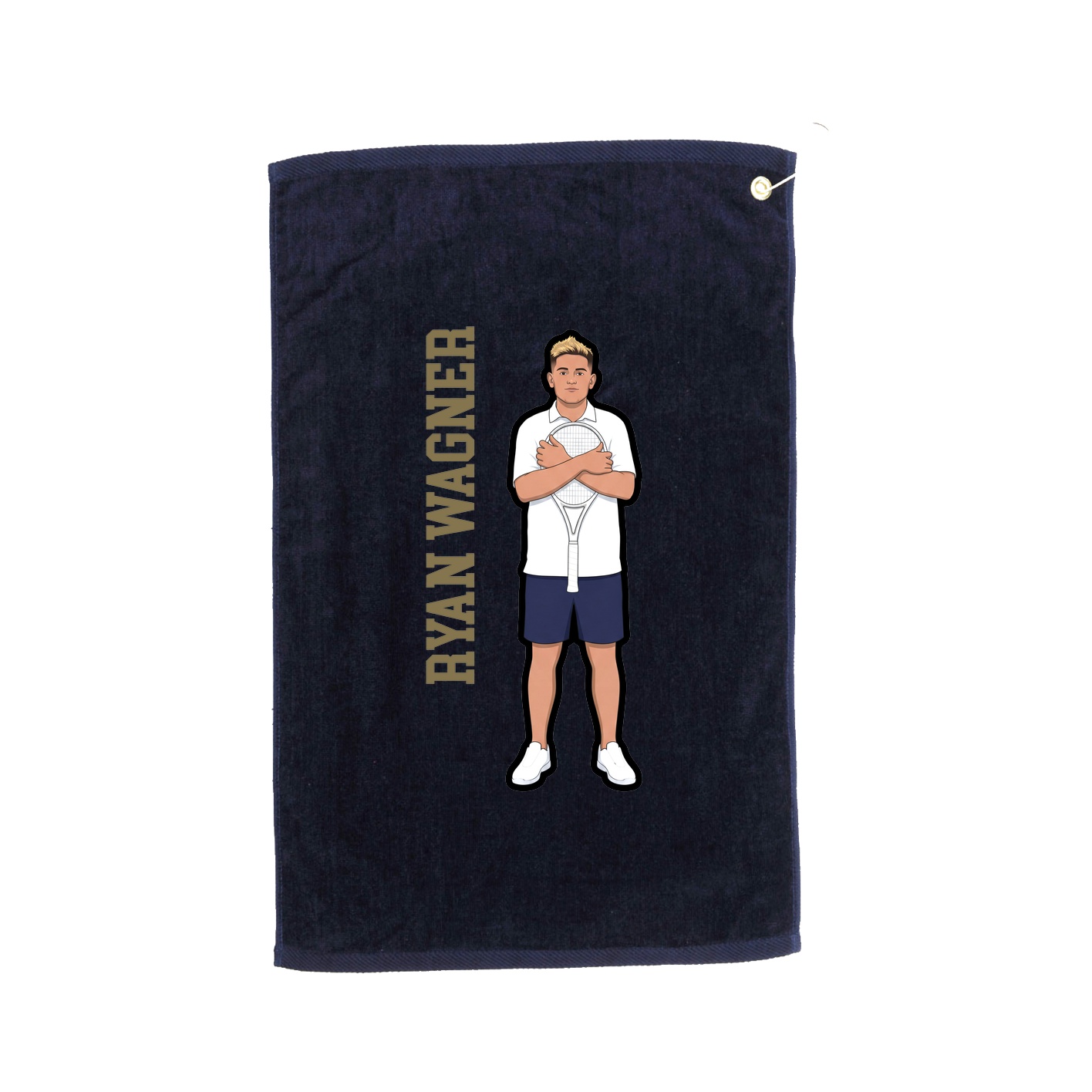 Golf Towel — Name Vertical in Navy