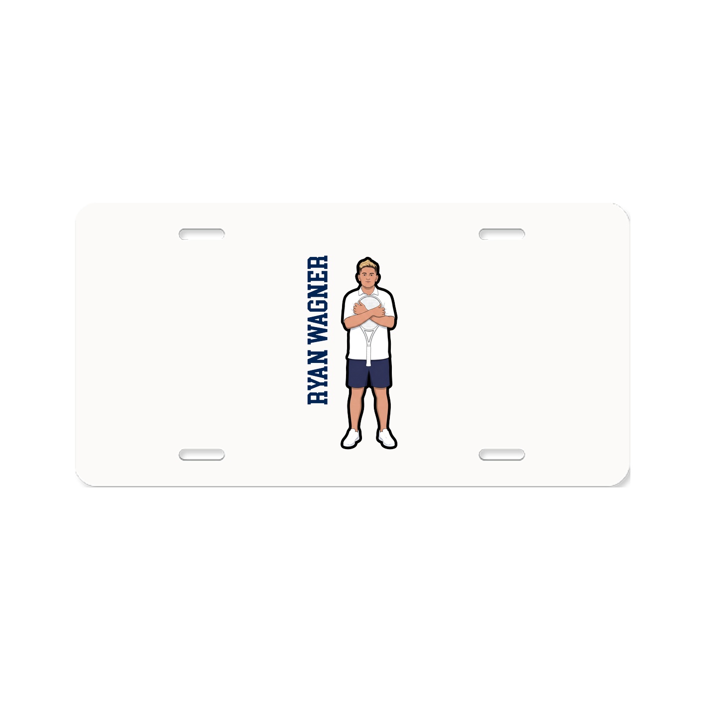 License Plate — Name Vertical in Classic
