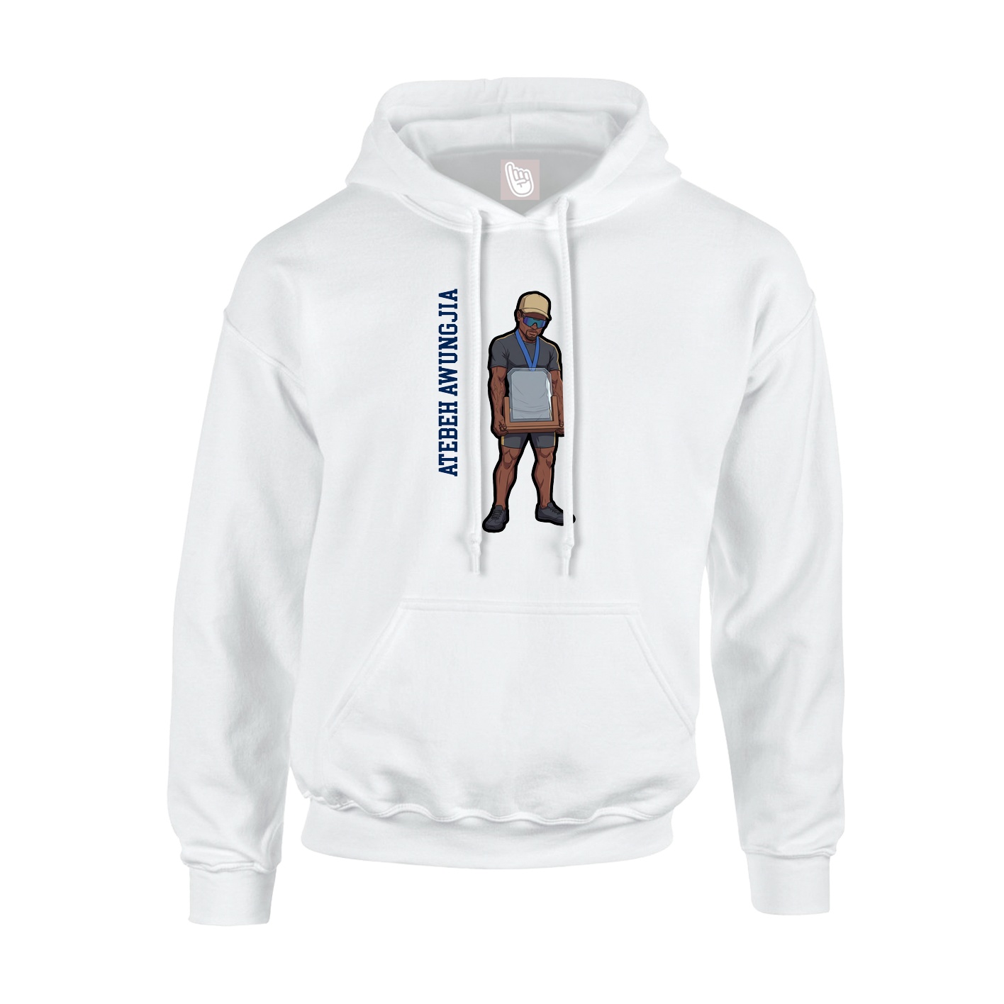 Hoodie — Name Vertical in White