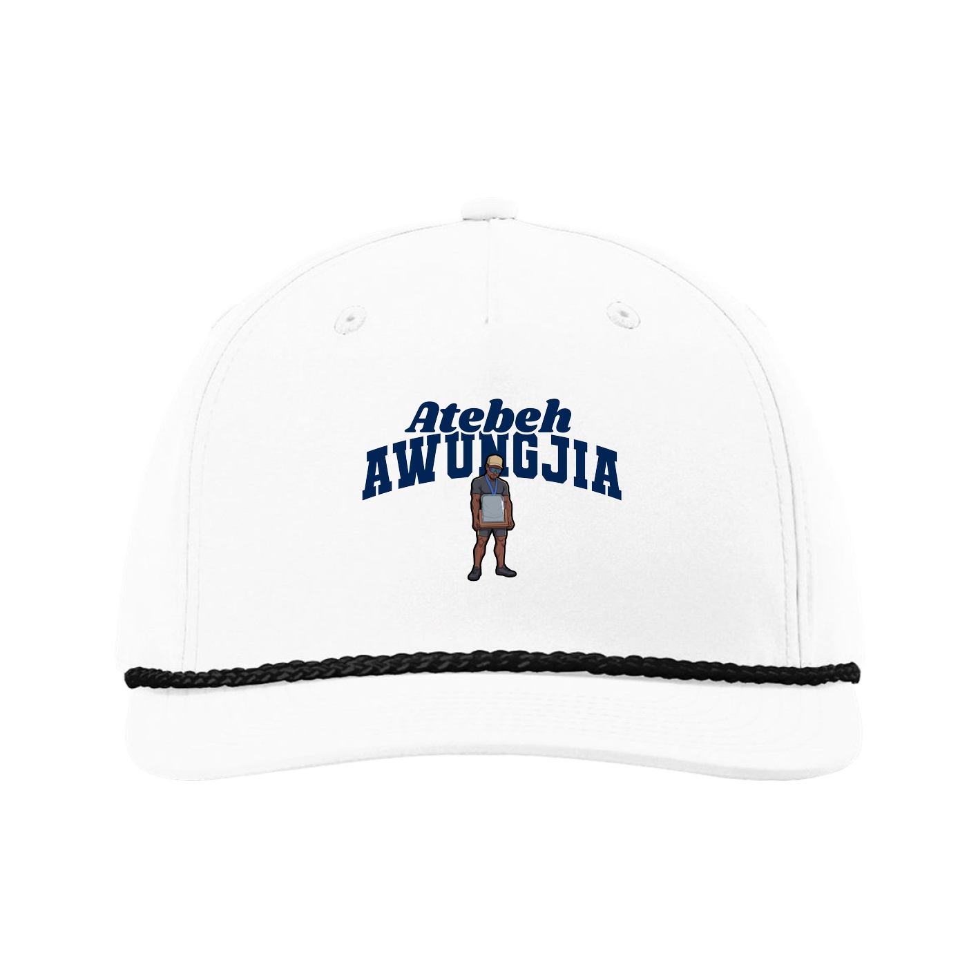 Five-Panel Classic Rope Cap — Signature Arch in White