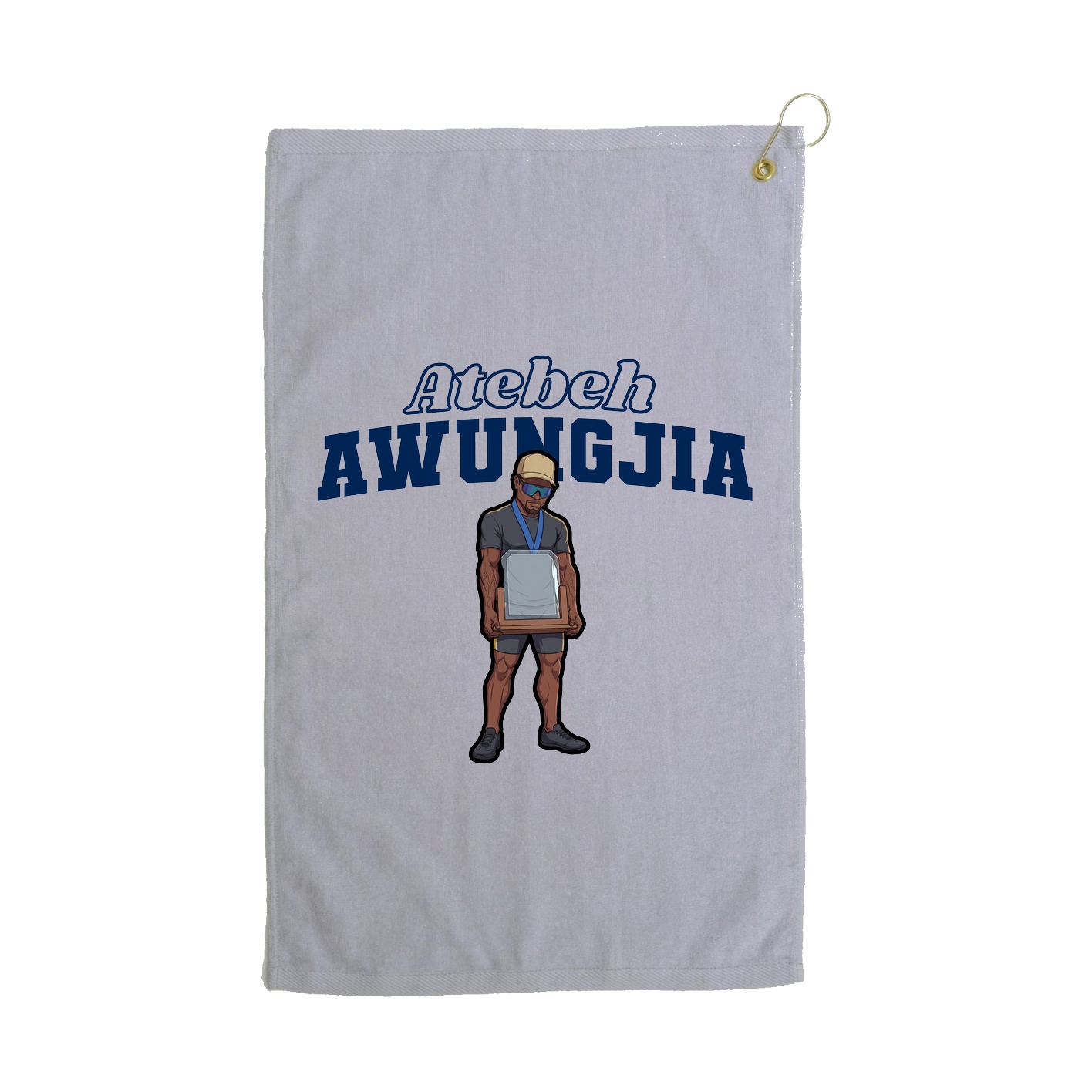 Golf Towel — Name Arch in Grey
