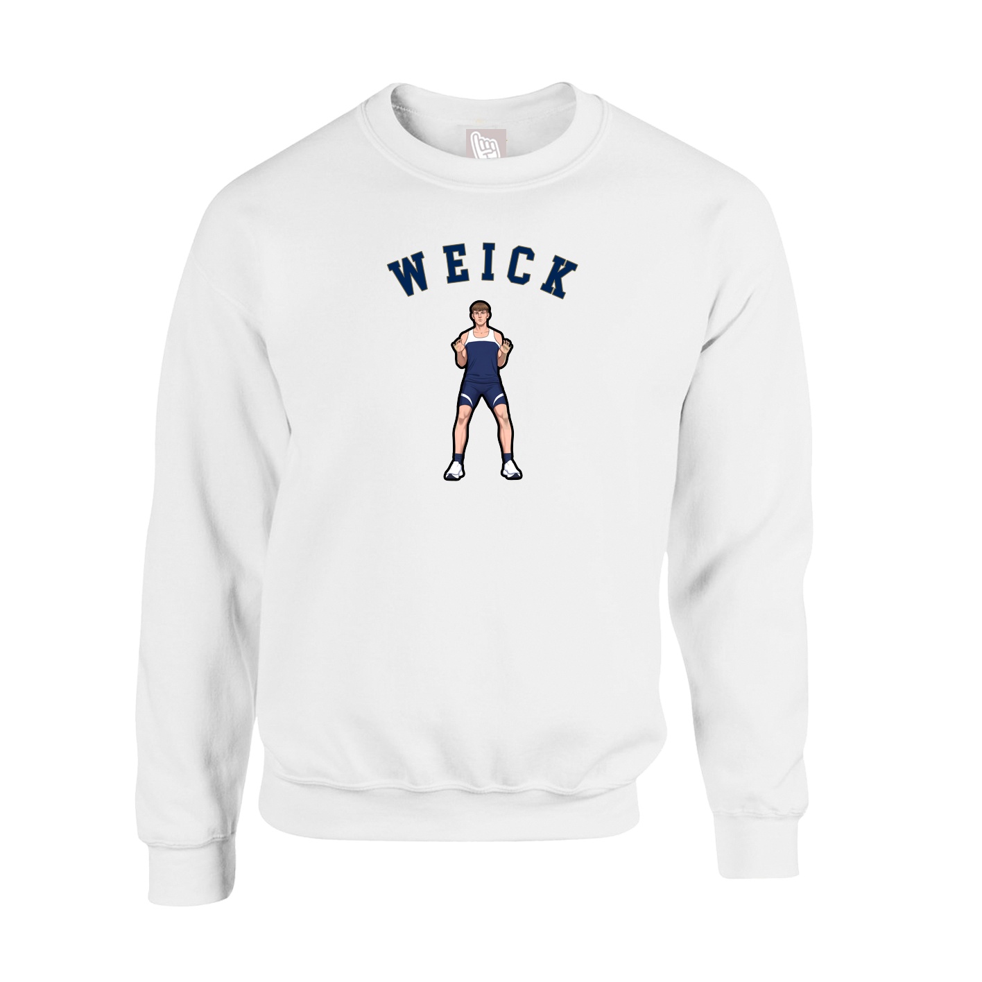 Fleece Crew — Shirsey Arch in White