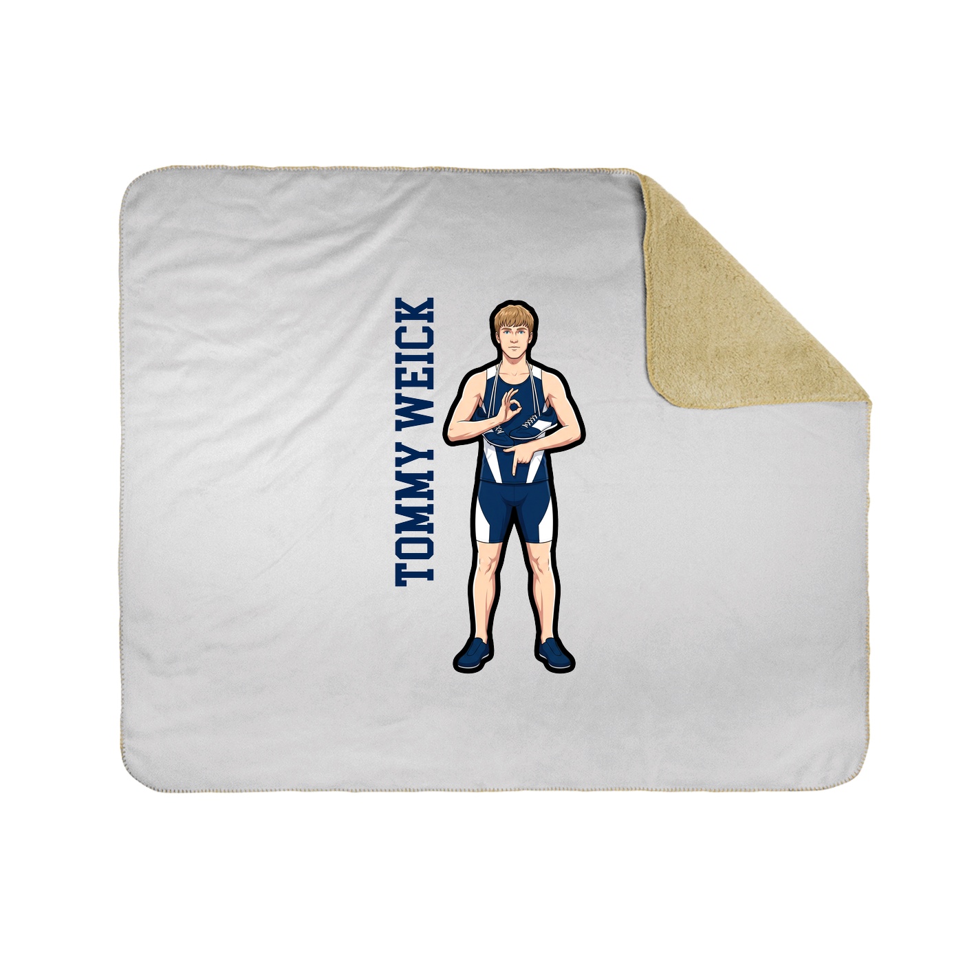 Throw Blanket — Name Vertical in White