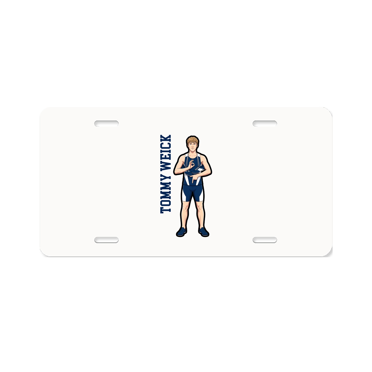 License Plate — Name Vertical in Classic
