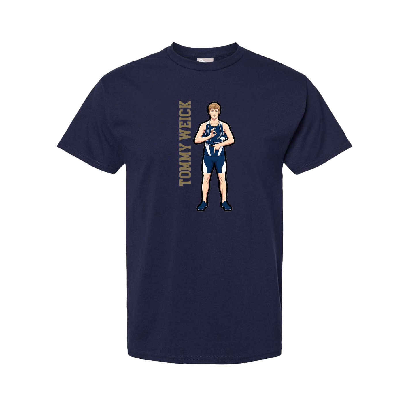 Youth Tee — Name Vertical in Navy