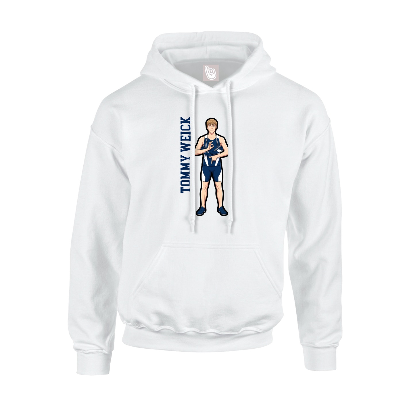 Hoodie — Name Vertical in White