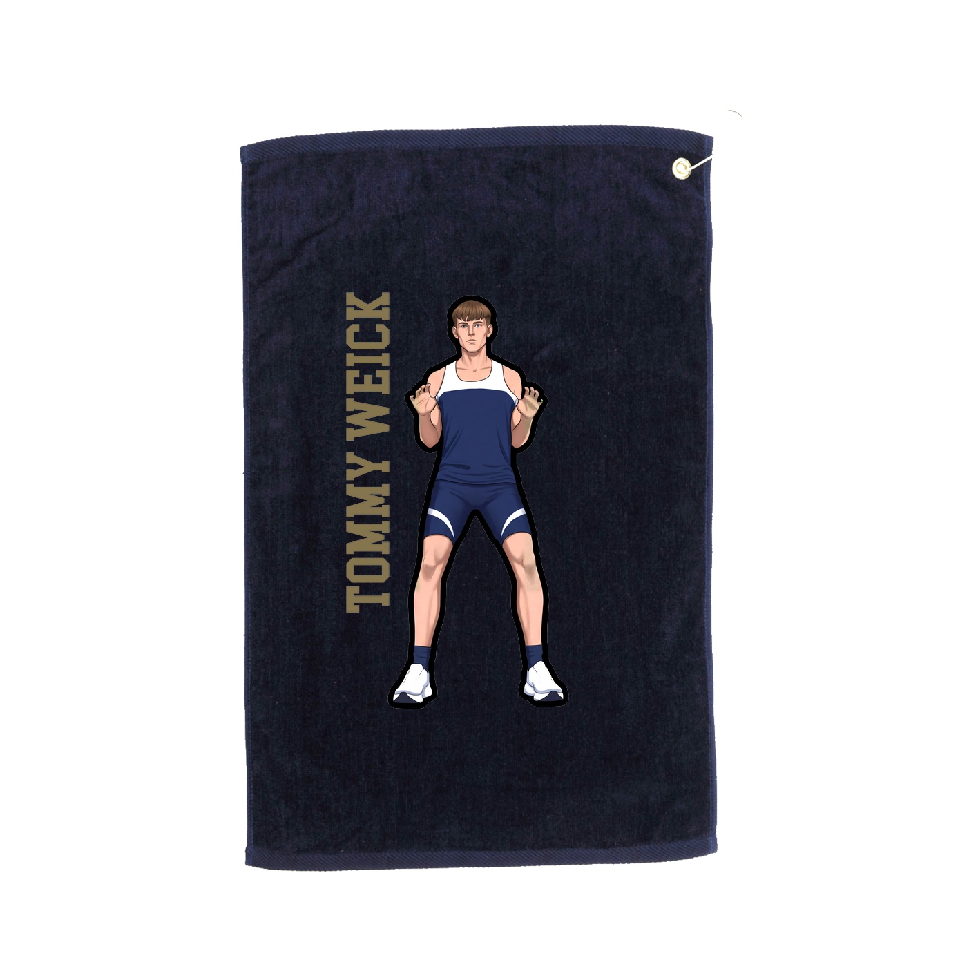 Golf Towel — Name Vertical in Navy