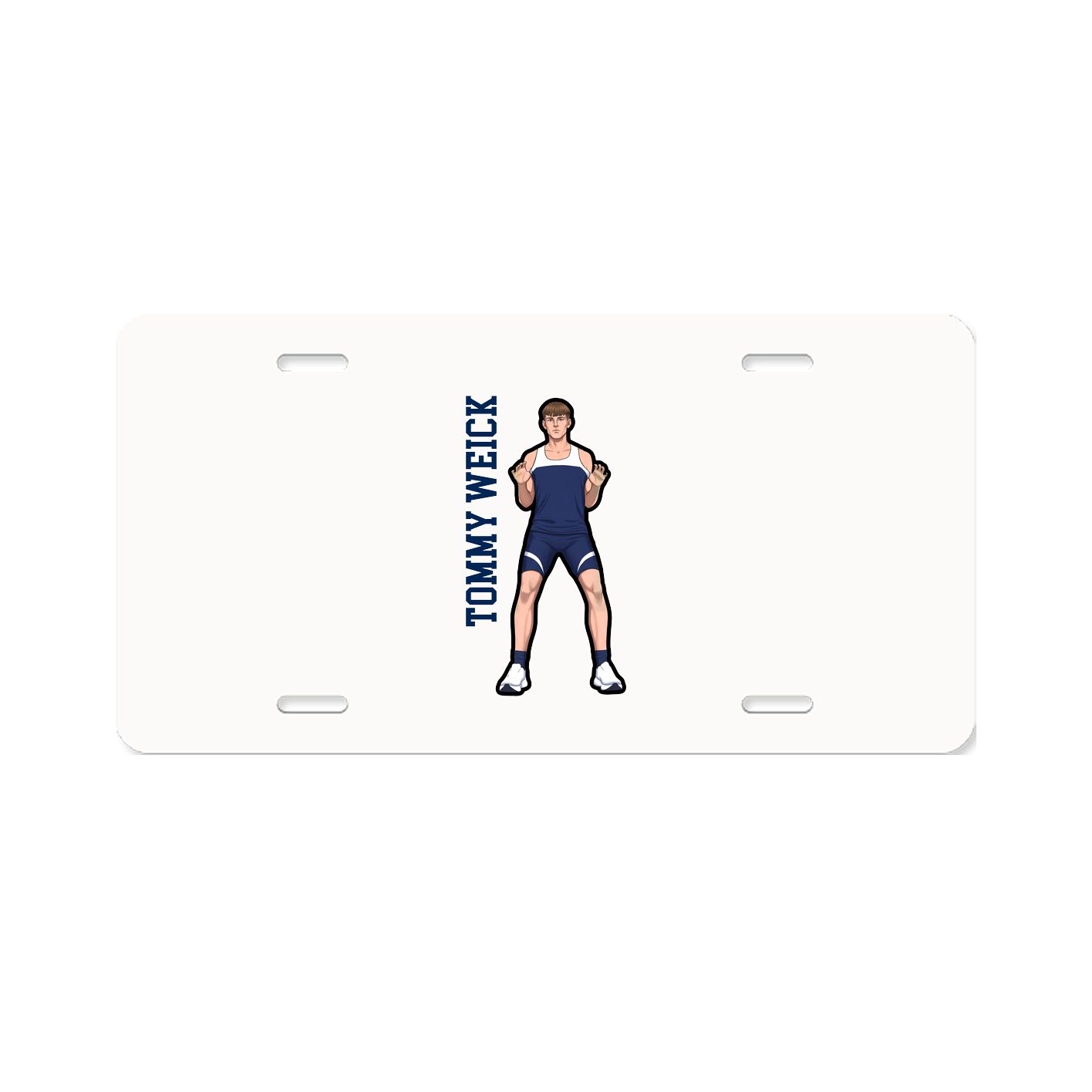 License Plate — Name Vertical in Classic