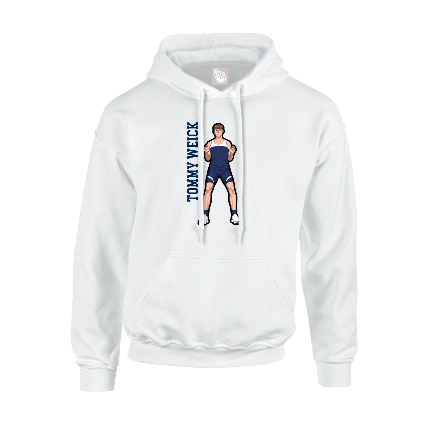 Youth Hoodie — Name Vertical in White