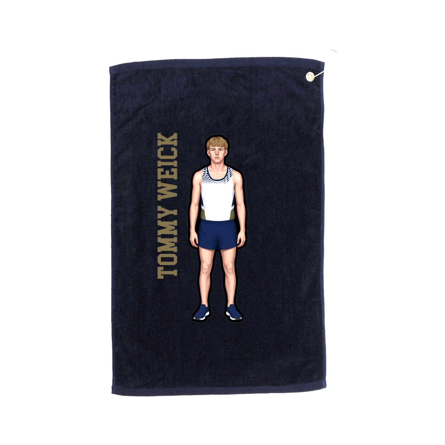 Golf Towel — Name Vertical in Navy