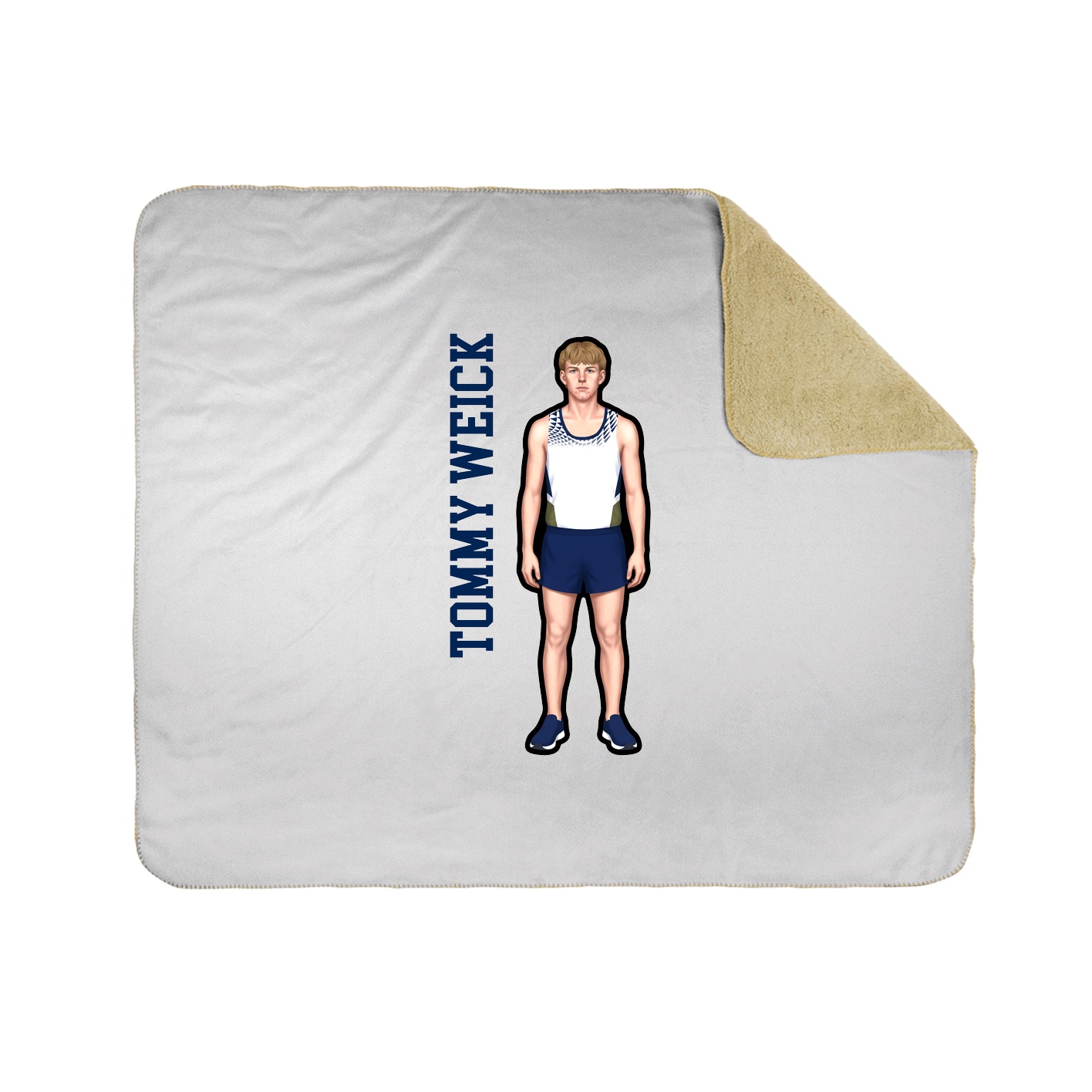 Throw Blanket — Name Vertical in White
