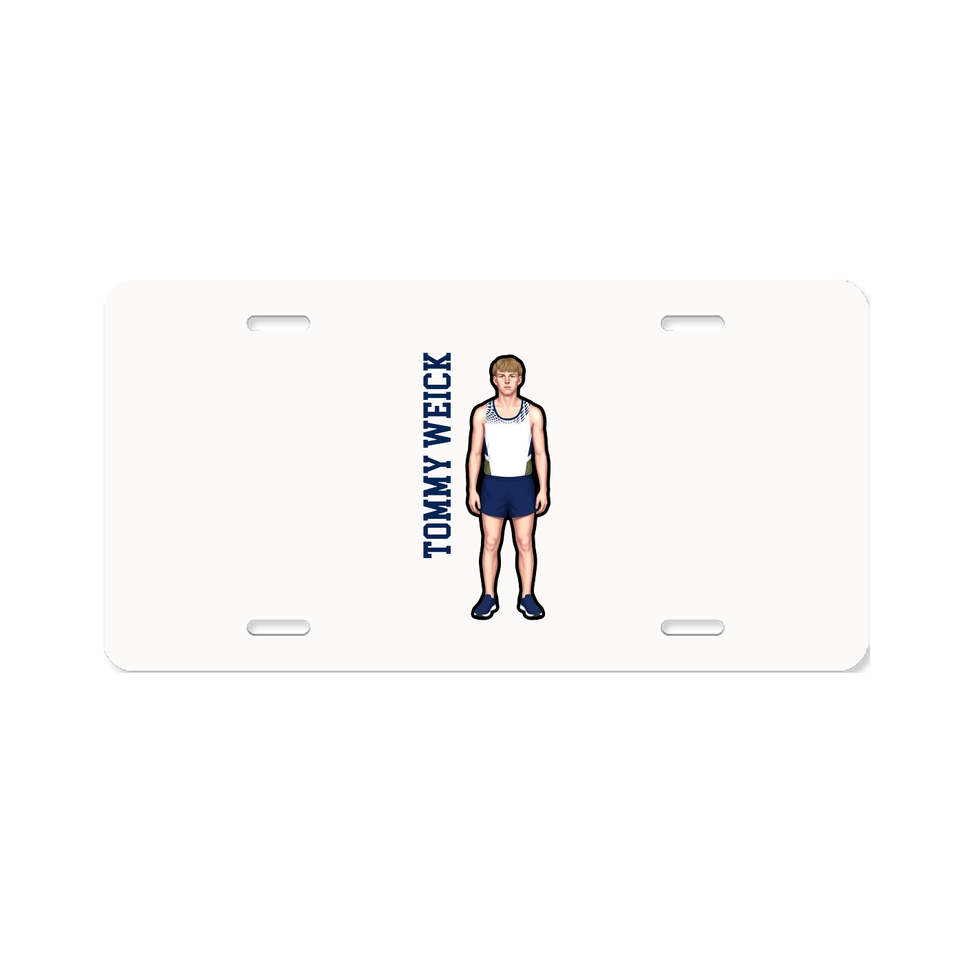 License Plate — Name Vertical in Classic