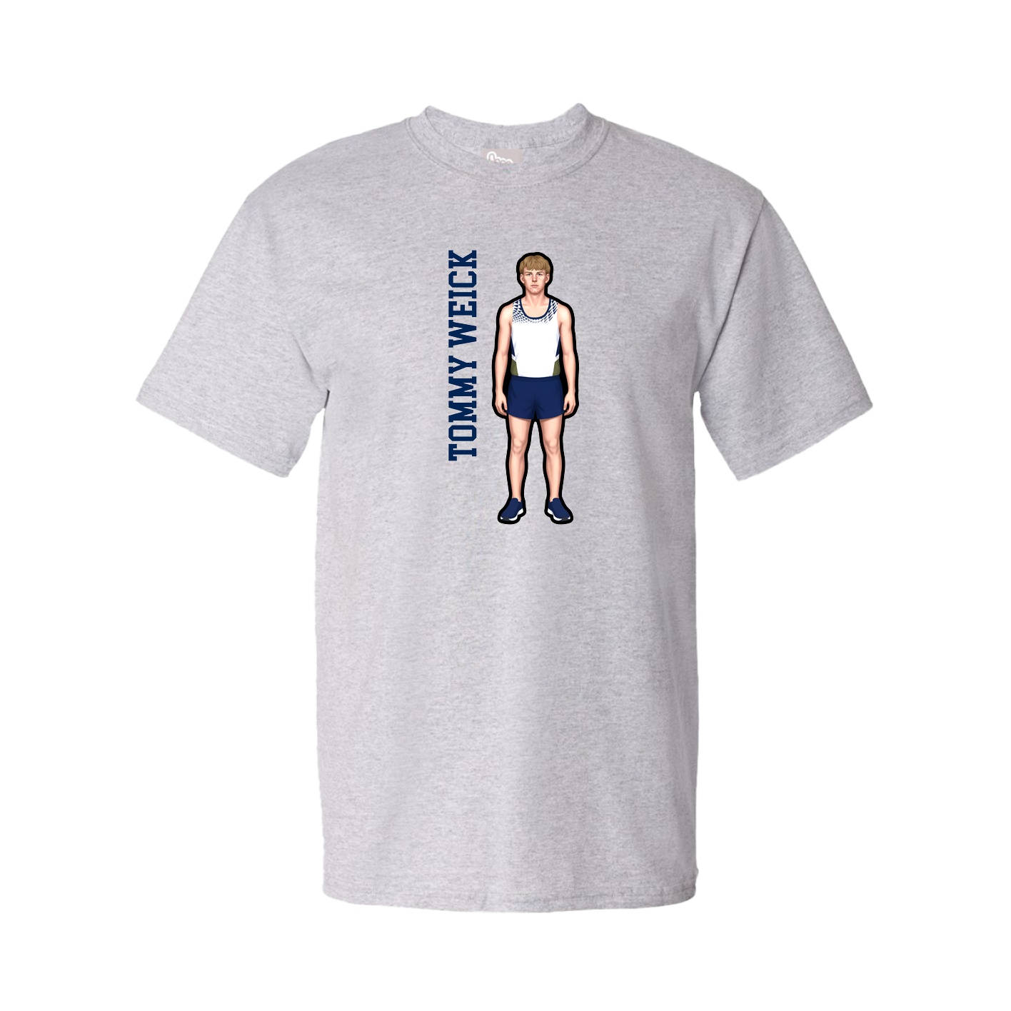 Youth Tee — Name Vertical in Grey