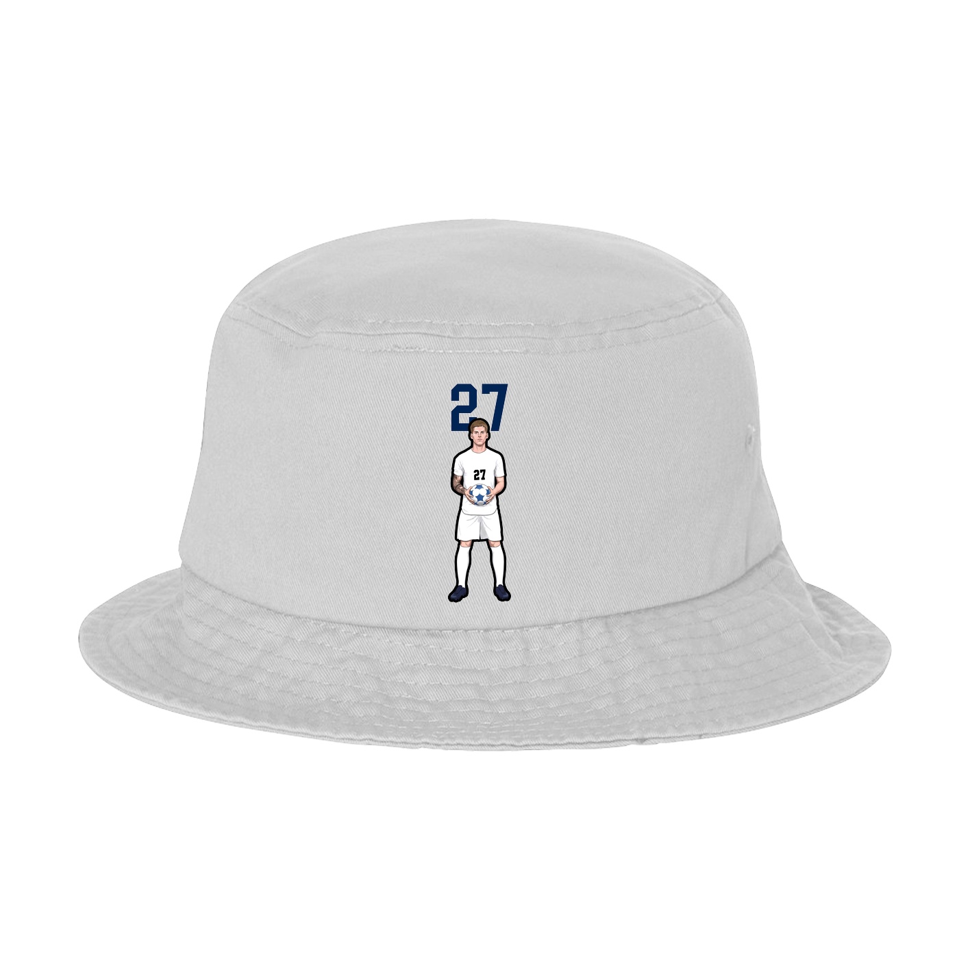Bucket Cap — Number Top in White