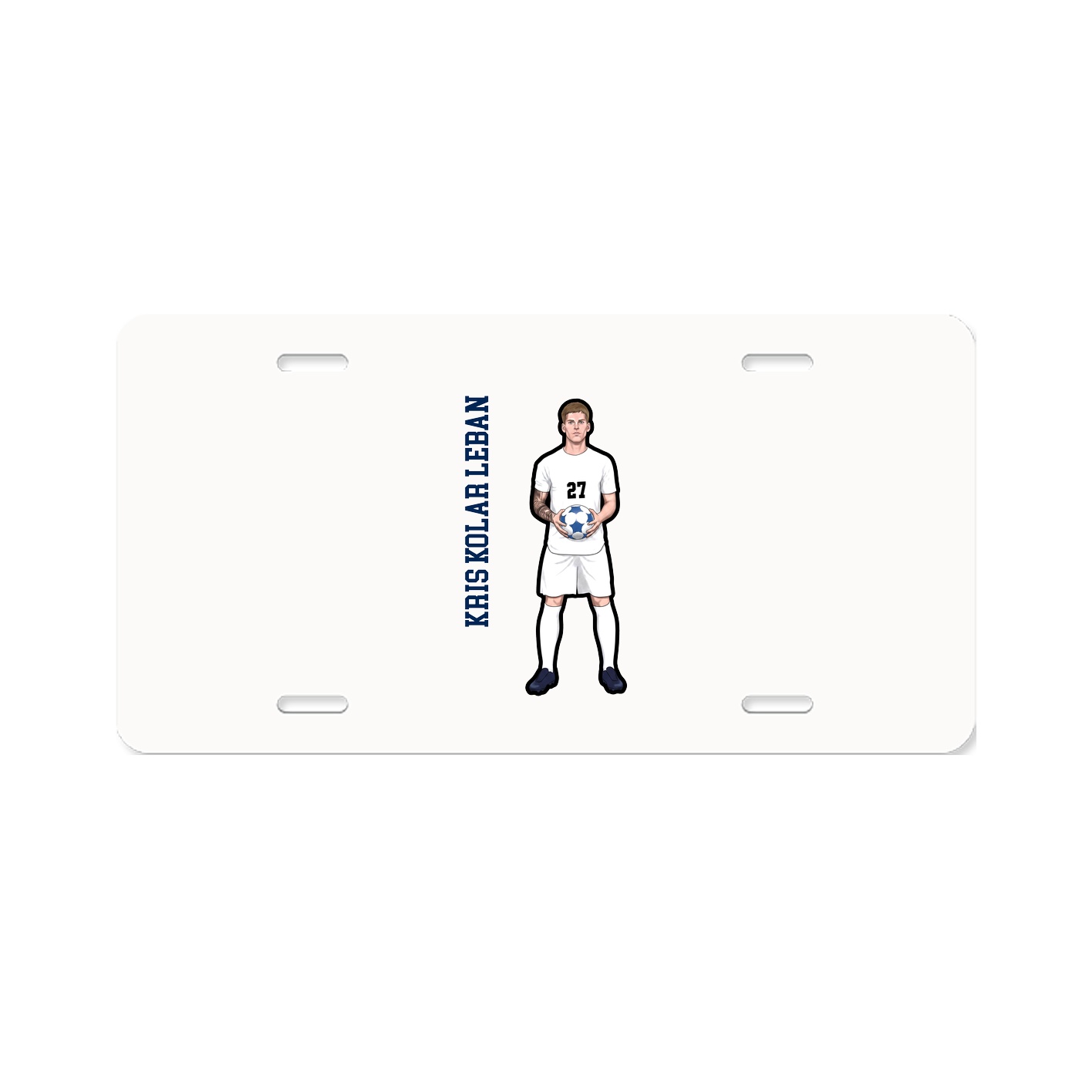 License Plate — Name Vertical in Classic