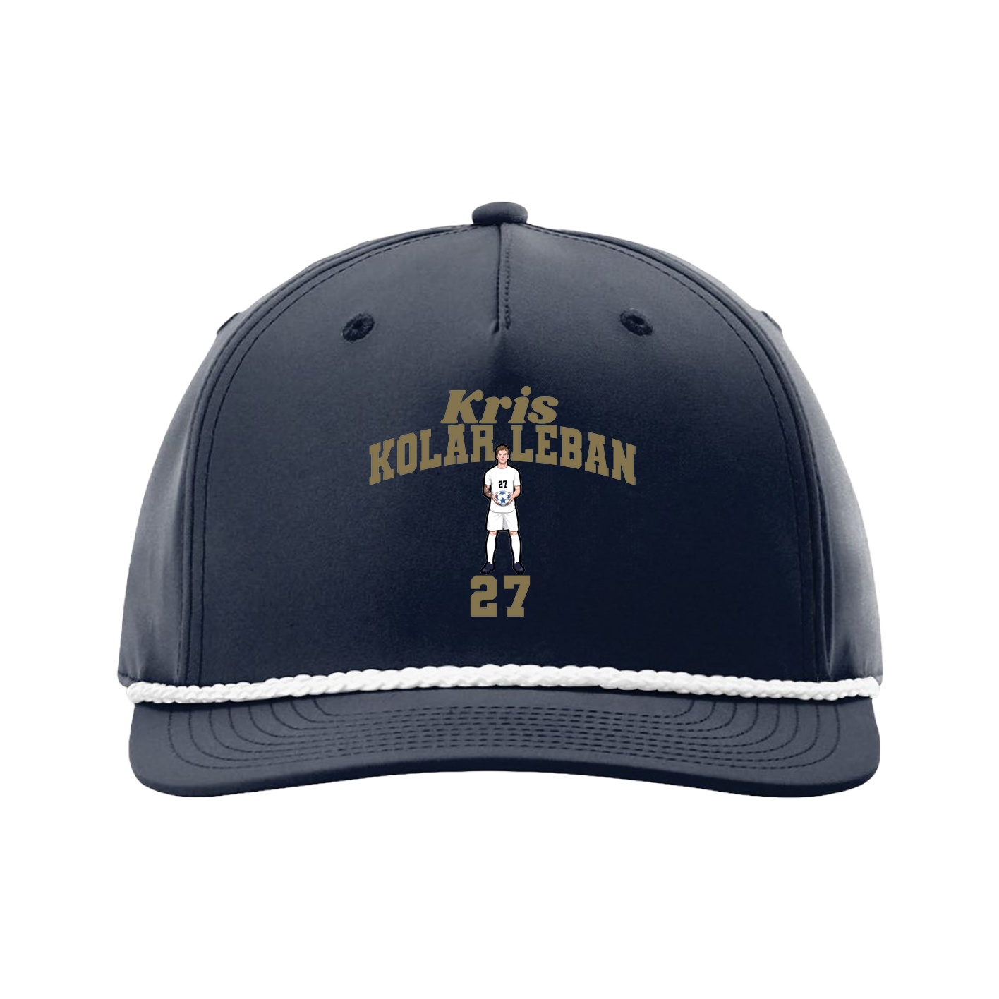 Five-Panel Classic Rope Cap — Signature Arch in Navy