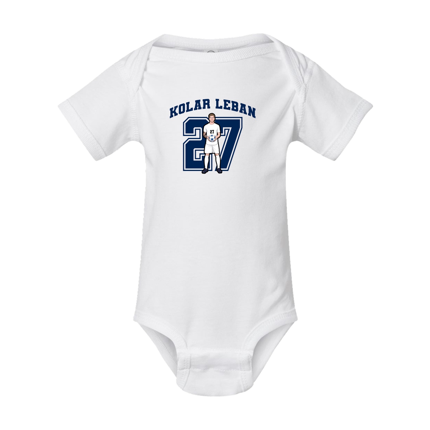 Baby Onesie — Number in White