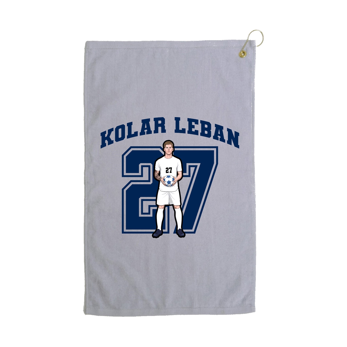 Golf Towel — Number in Grey