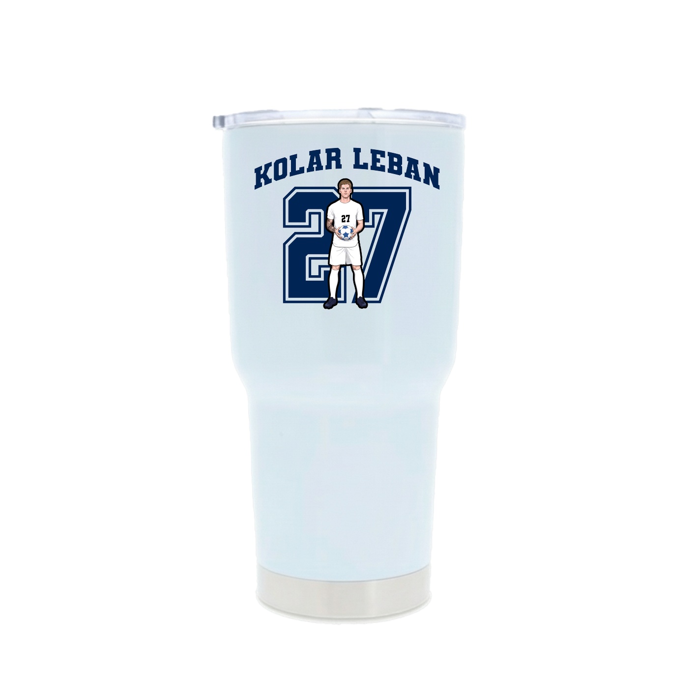 30oz Stainless Steel Tumbler — Number in White