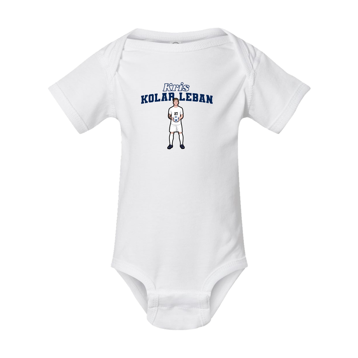 Baby Onesie — Name Arch in White