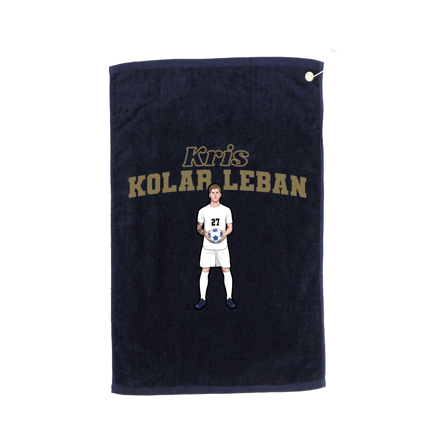 Golf Towel — Name Arch in Navy
