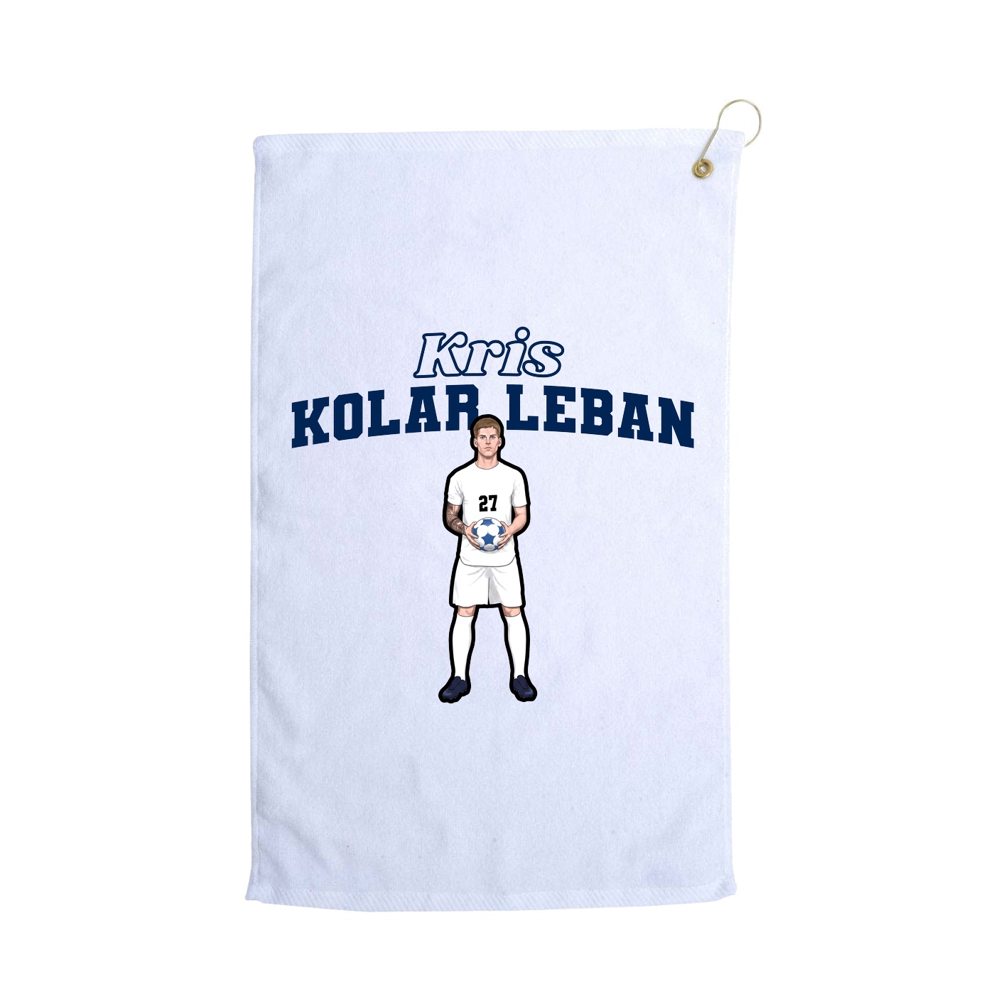 Golf Towel — Name Arch in White