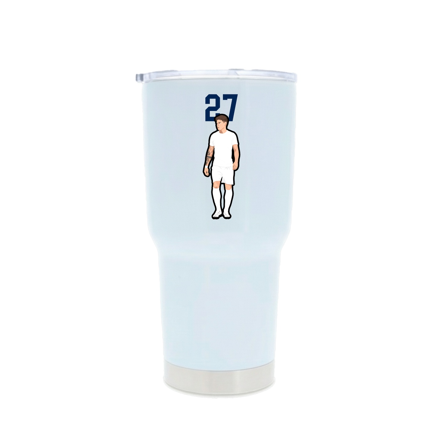 30oz Stainless Steel Tumbler — Number Top in White