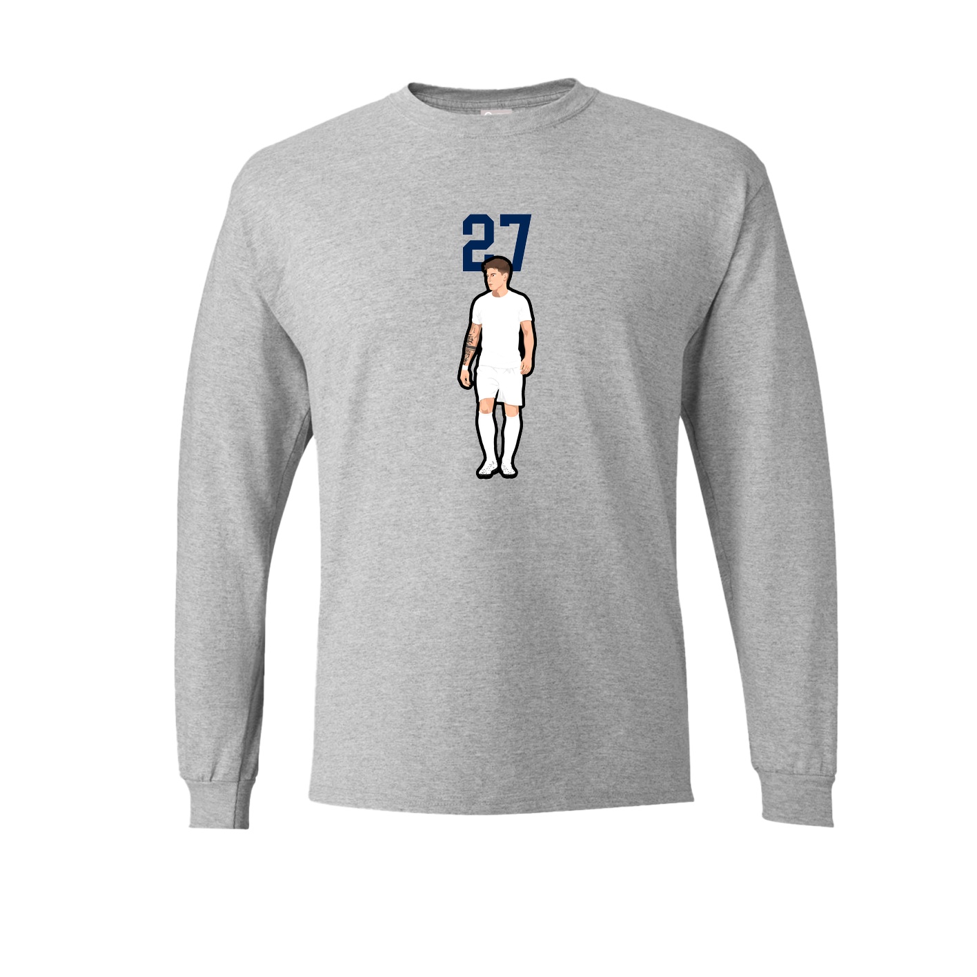 Long Sleeve Tee — Number Top in Grey
