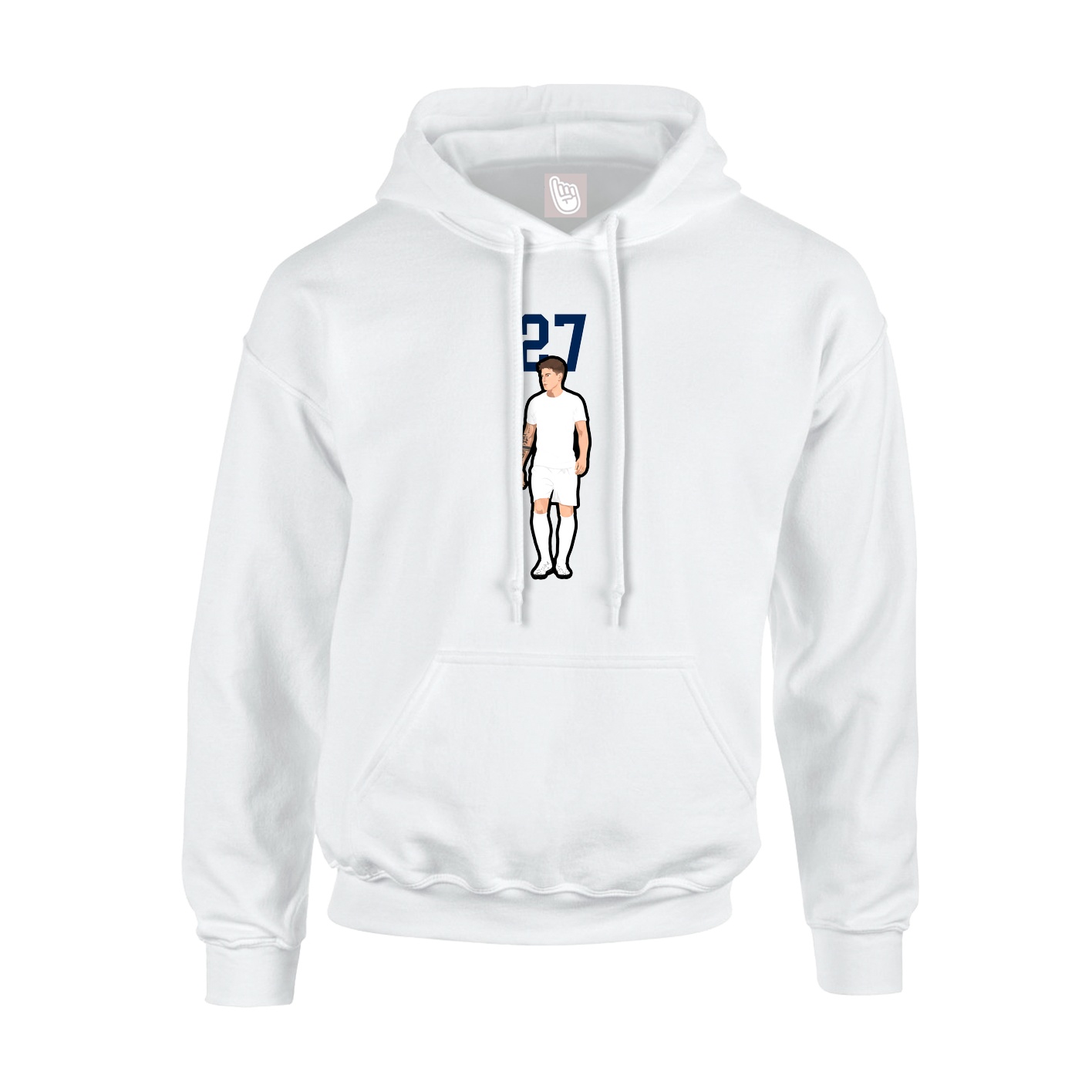 Youth Hoodie — Number Top in White