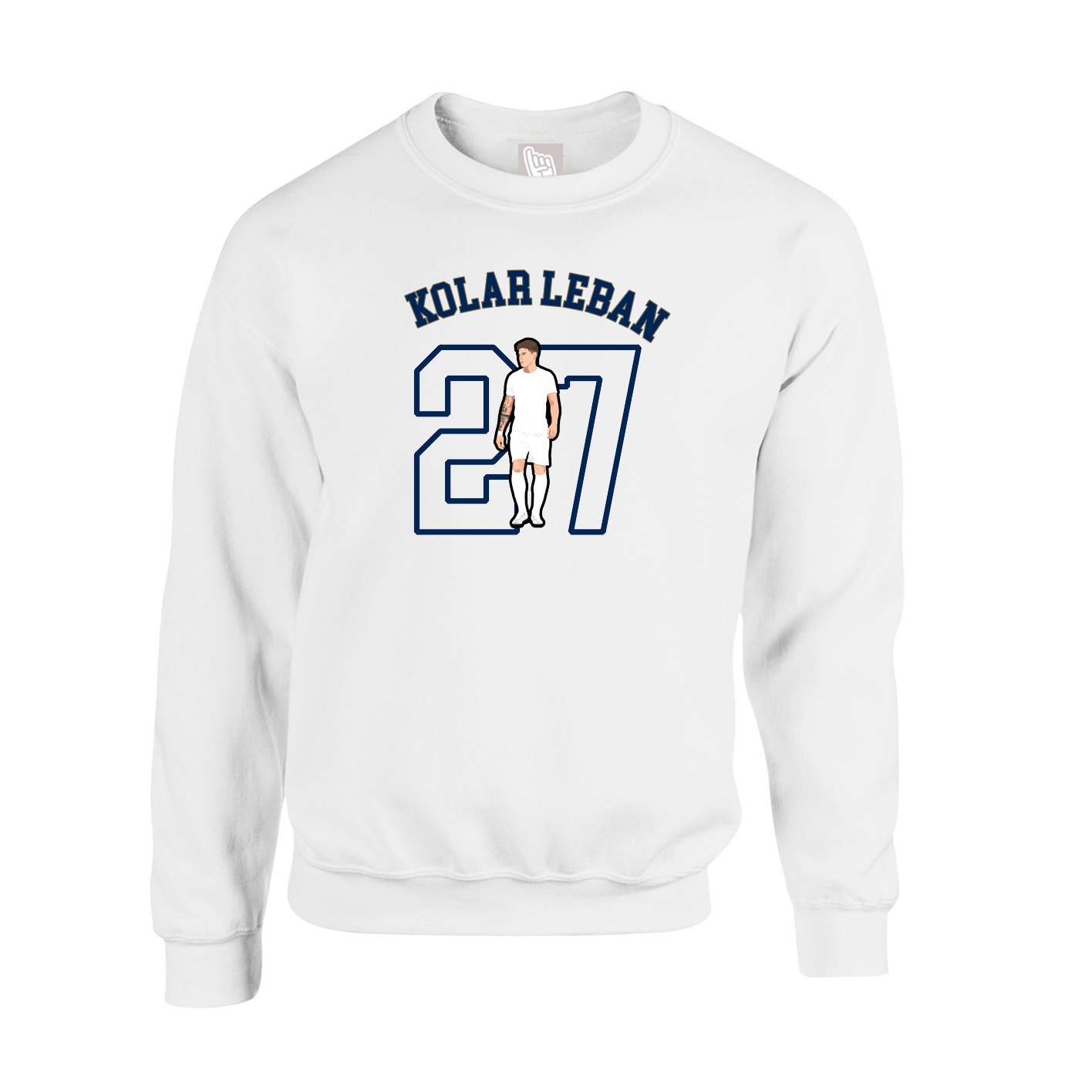 Fleece Crew — Shirsey Arch in White