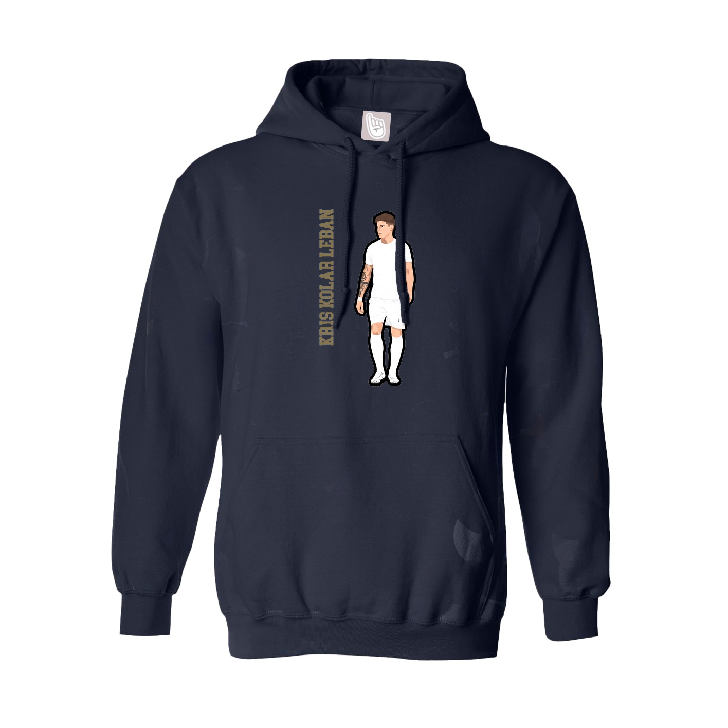 Hoodie — Name Vertical in Navy